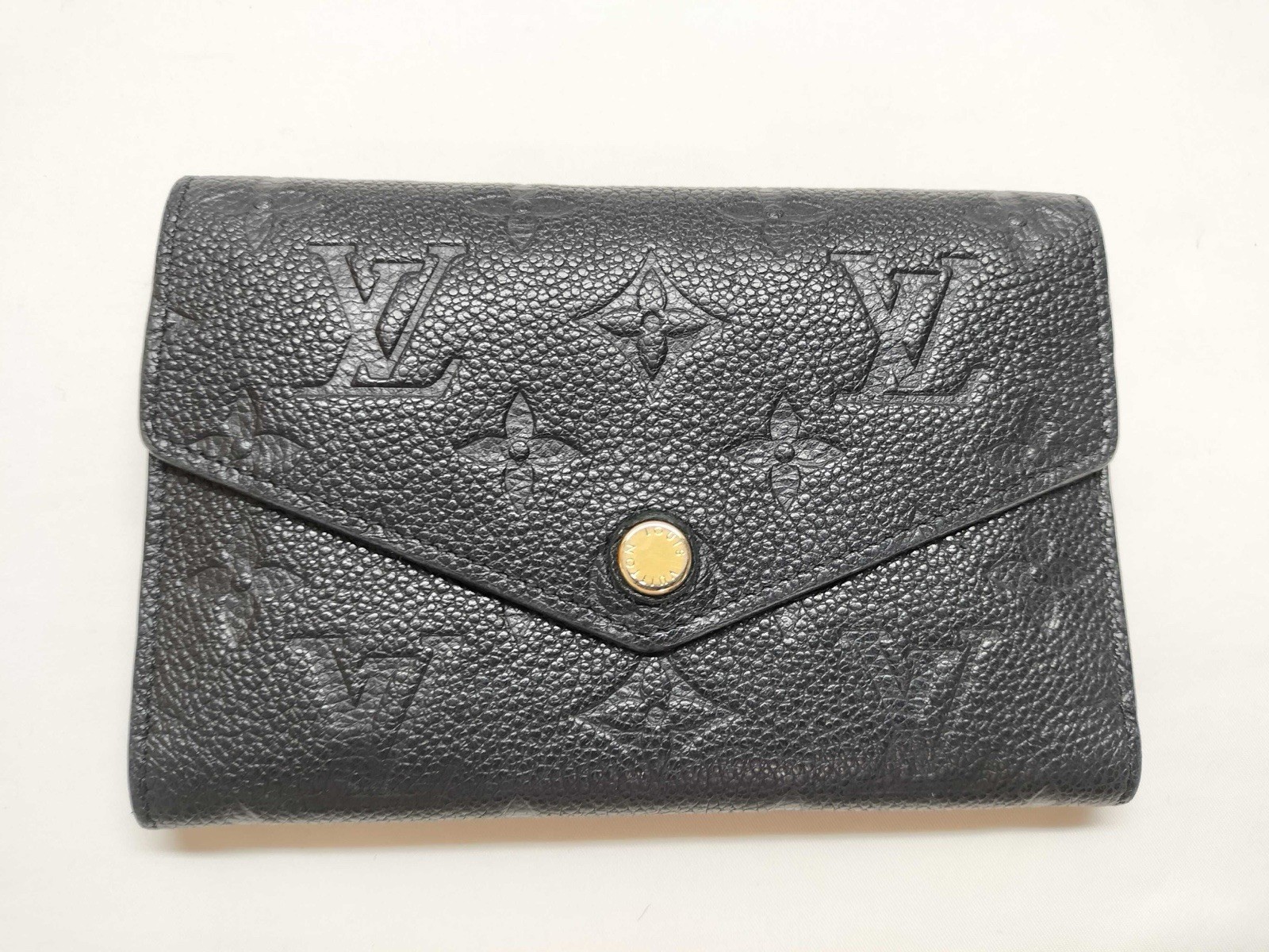 Louis Vuitton Empreinte Victorine Wallet M64060 Black Tri-Fold