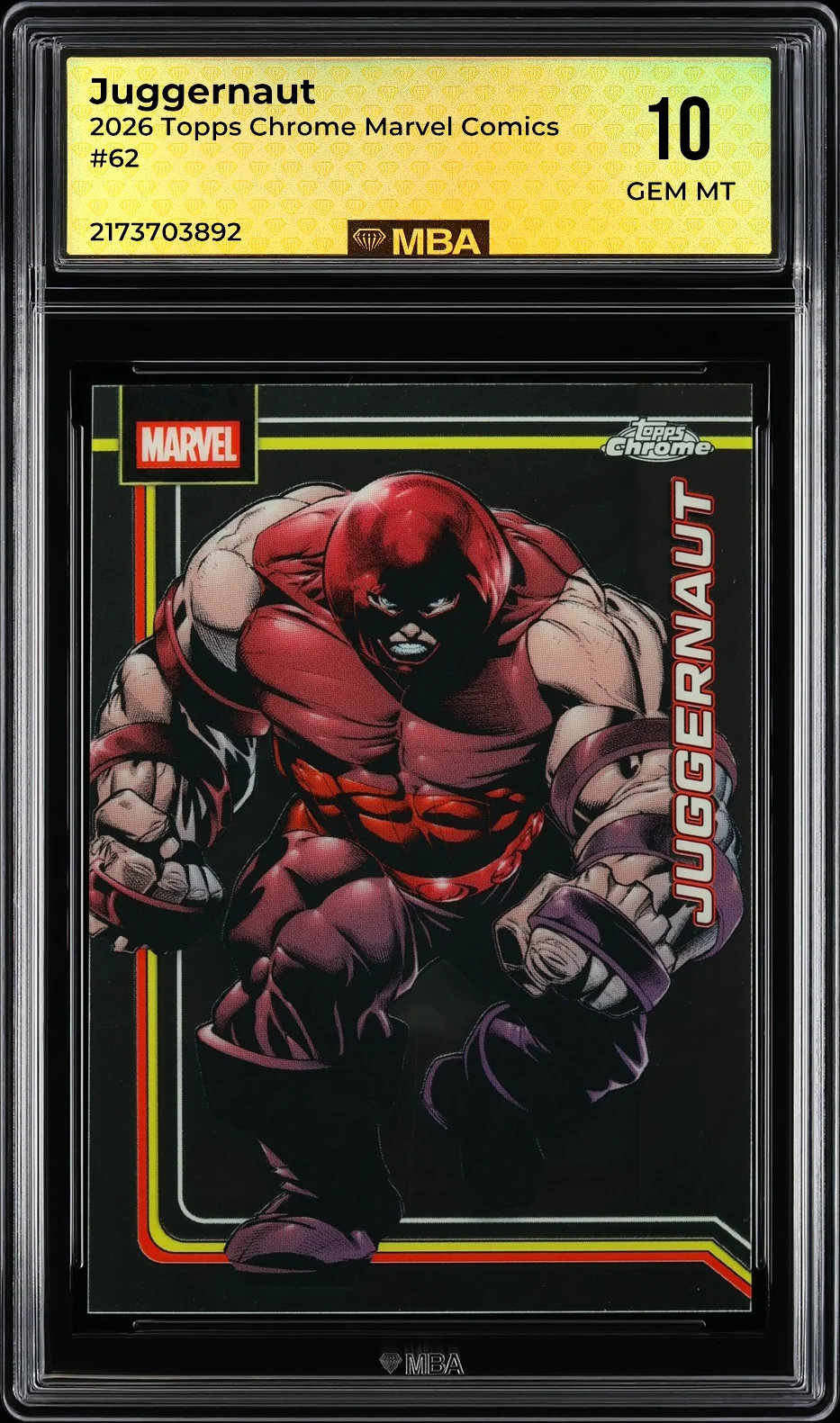2026 Topps Chrome Marvel Comics Juggernaut #62 MBA 10