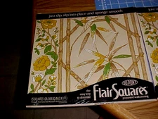 Vintage DuPont Wallpaper Flair Squares Pre-Pasted Panels MCM South Seas Sealed 3