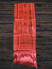 Red Color Traditional Tibetan Khata, Bon Voyage Shawl, Meditation Yoga Shawl