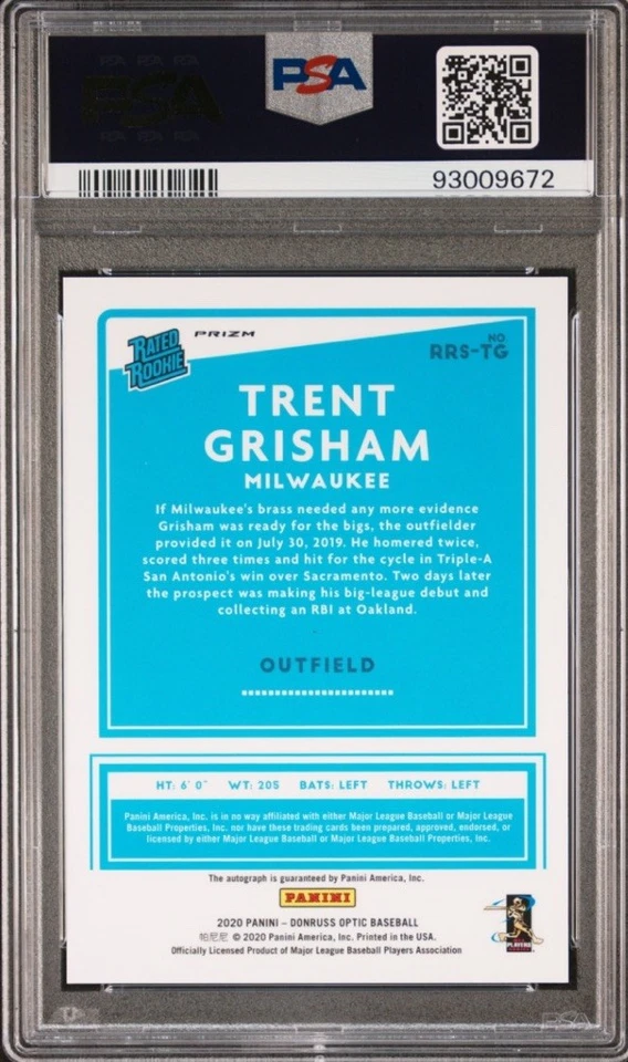 2020 Donruss Optic Trent Grisham Signature HOLO RC PSA 10 🔥🔥 - Image 2 of 2