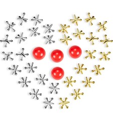 Gejoy 4 Set Vintage Metal Jacks and Ball Toys Kit Retro Game Board Games...