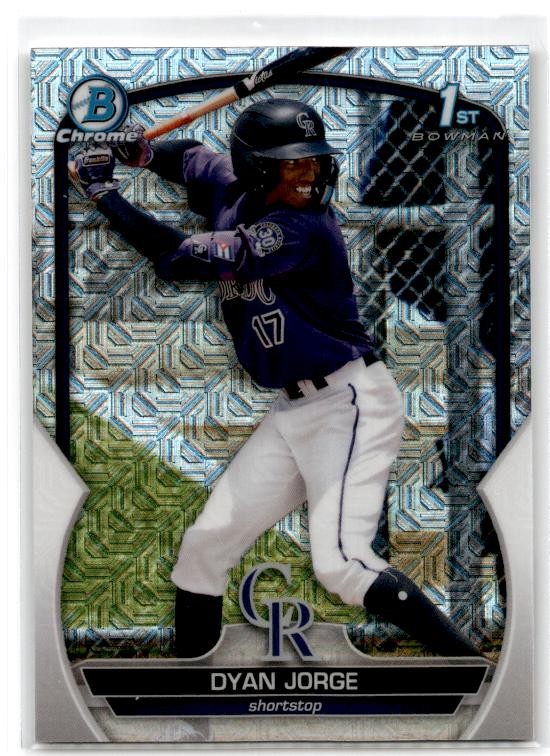 2023 Bowman #BCP-22 Dyan Jorge Chrome Prospects Mojo Refractors Colorado Rockies