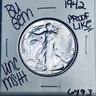 1942 BU GEM LIBERTY WALKING SILVER HALF UNC MS+++ U.S. MINT RARE COIN 6493