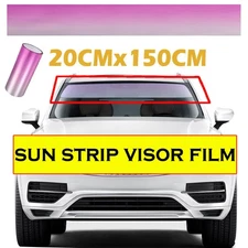 Car Front Window Sun Visor Strip Tint Film DIY Windshield UV Shade Decal Banner