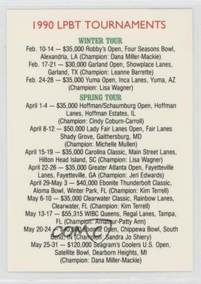 1991 Little Sun Ladies Pro Bowling Tour Strike Force 1990 LPBT Tournaments 0b5