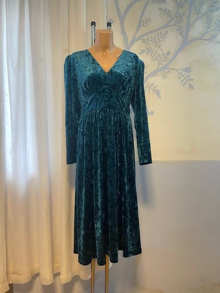 Women Monsoon Dress Turquoise Velour 42