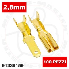 TERMINALI CAPOCORDA FASTON 2,8mm MASCHIO FEMMINA A CRIMPARE -  100 PEZZI