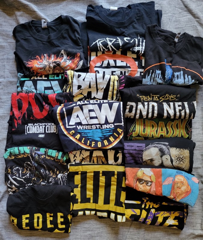 AEW Size L Shirt Lot of 17 All Elite Wrestling All Elite Wrestling