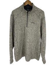 Eddie Bauer Gray 1/4 Zip Pullover Sweater Knit Long Sleeve Men's Size XL