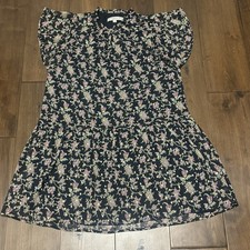 LOFT Women's Floral Print Knee Length Dress Size Small Keyhole Casual