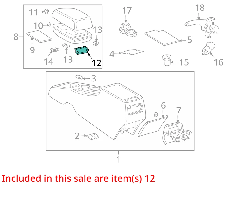 FITS 2003-2008 PONTIAC VIBE HINGE F FLR CNSL COMPT DR 88970588 -  NEW OEM - Image 2 of 3
