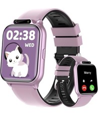 Kids Waterproof Smart Watch Girls with Fitness Tracker Sports Free size, Pink