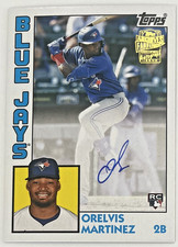 2025 Topps Archives Orelvis Martinez Auto Rookie Toronto Blue Jays 1984 On Card