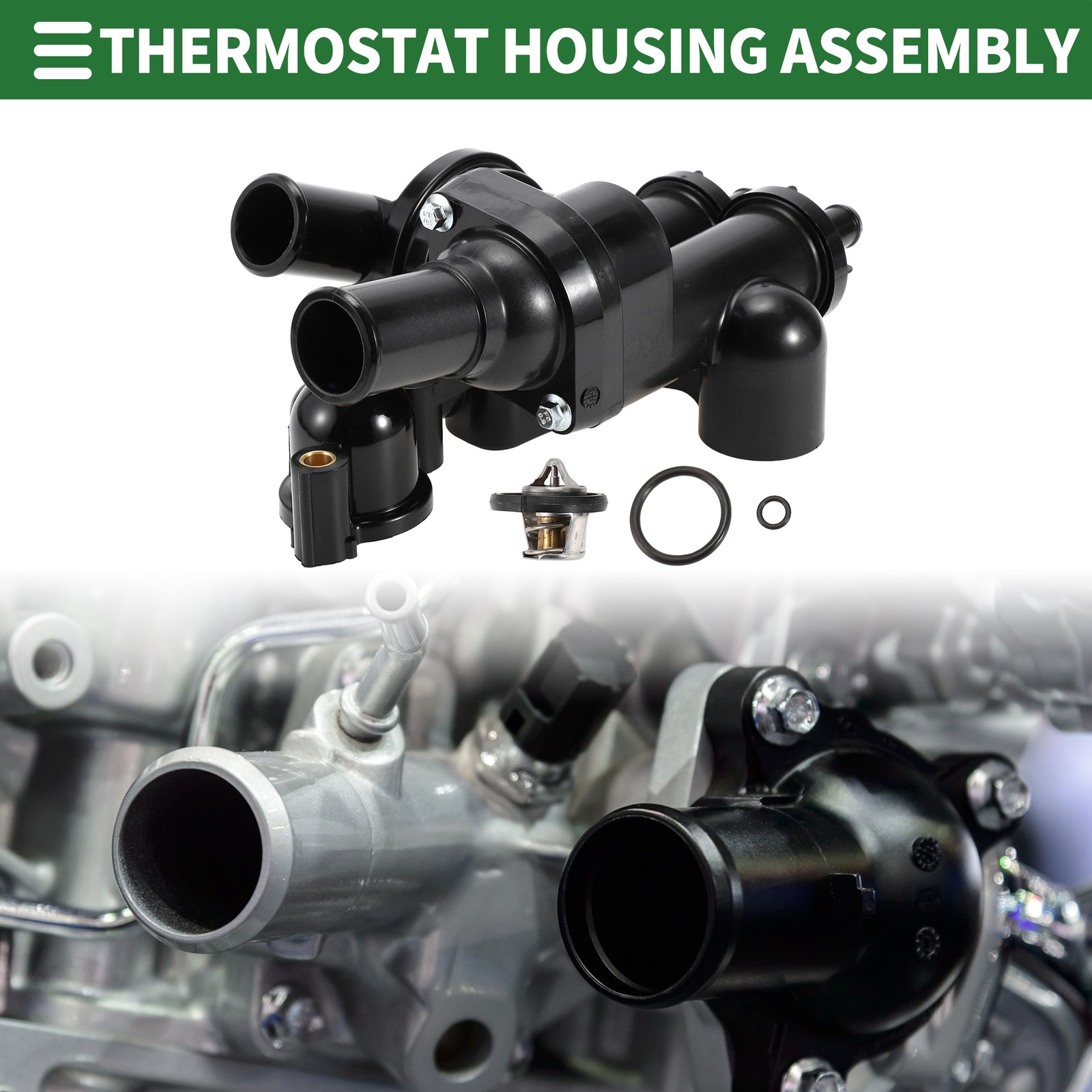 Engine Coolant Thermostat Housing Assembly for Dodge Journey 2009-20 68003582AB