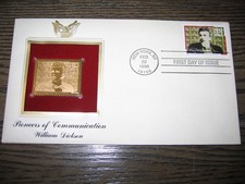 1996 William Dickson Pioneers of Communication Gold GOLDEN replica Cover STAMP