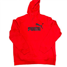PUMA Big Logo Essentials Fleece Hoodie Pocket Red 84681201 Men  s XL