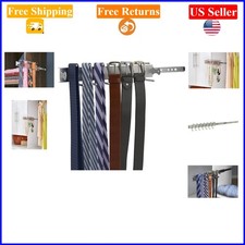 SuiteSymphony Satin Nickel Tie, Belt Jewelry Rack with 14 Hooks, Wall Mount