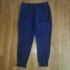 Purple Label By Healing Hands Tara Yoga Jogger Scrub Pants Sz Large Blue