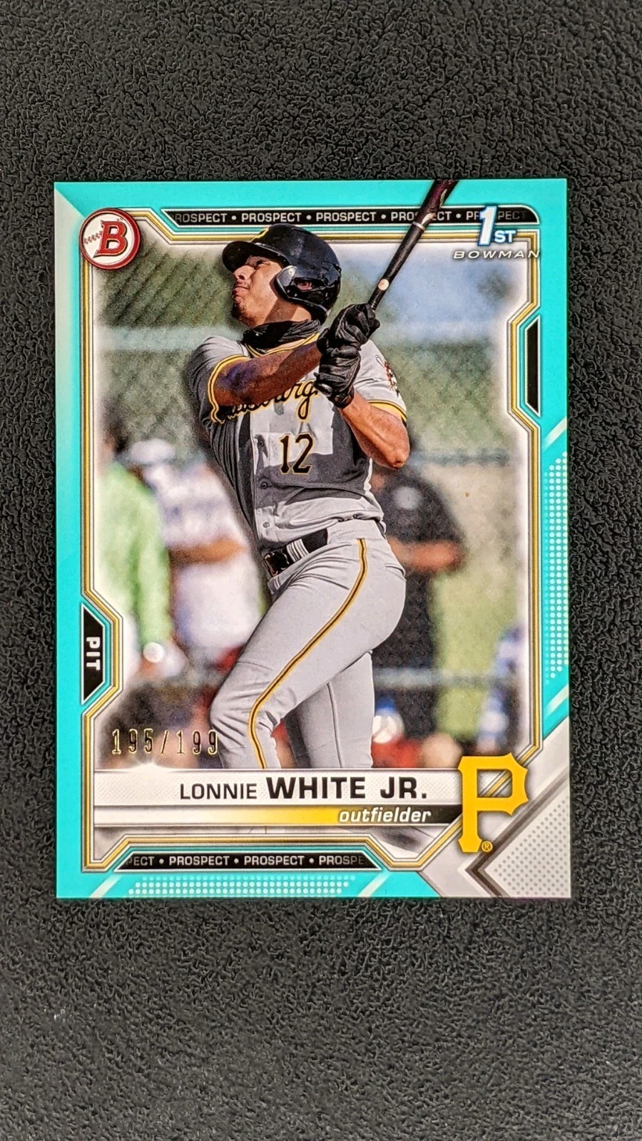 LONNIE WHITE JR 2021 1st Bowman Draft #BD28 Aqua Parallel /199 Pirates