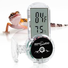 REPTI ZOO Upgraded Reptile Terrarium Thermometer Hygrometer,Digital Pet Black