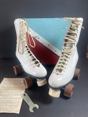 VINTAGE _192 Size 6.5  Chicago  Trophy Custom Riedell Roller Skates Red Wing MN