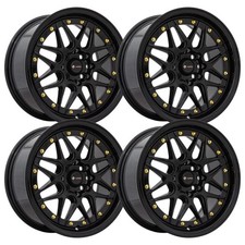 (Juego-4) Llantas Vor VR7 16x8 4x100/4x114,3 negro brillante 20 mm llantas 16 pulgadas