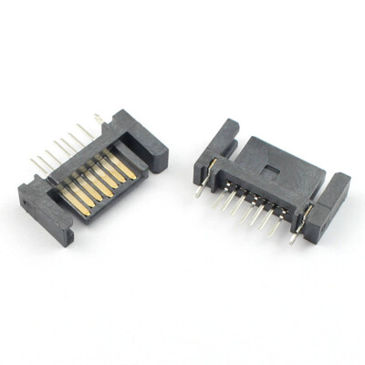 10Pcs Sata 7 Pin 7P Male Straight DIP Adapter Socket Connector For Hard Drive