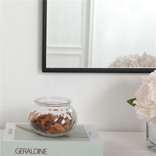 Elegant Decor Eternity 36" x 14" Contemporary Metal Frame Mirror in Black - Picture 7 of 9