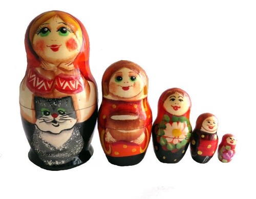POUPEES RUSSES POUPEE GIGOGNE MATRIOCHKA ORANGE PEINTE A LA MAIN PAR KARPOVA