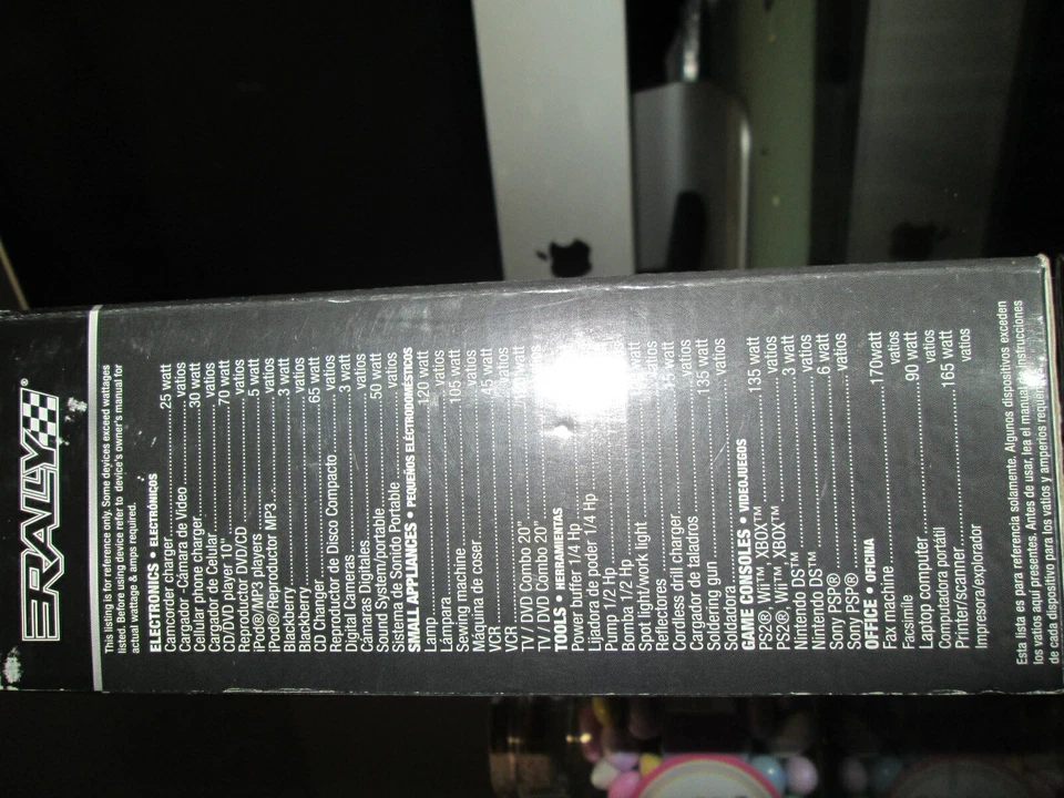 Rally GameDay 12V 200 Watt DC to AC Power Inverter 2 USB Ports & 3 AC Outlets - Image 4 of 4