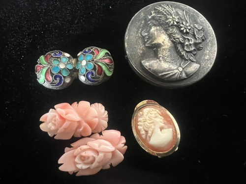 🔴 Chiusure collana CORALLO INCISO e ornamenti per bigiotteria lotto vintage - Imagen 2 de 10