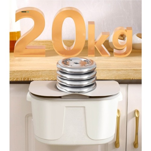 Wall Mounted Kitchen Compost Bin Multifunction Hanging Trash Can with Lid - Picture 3 of 10