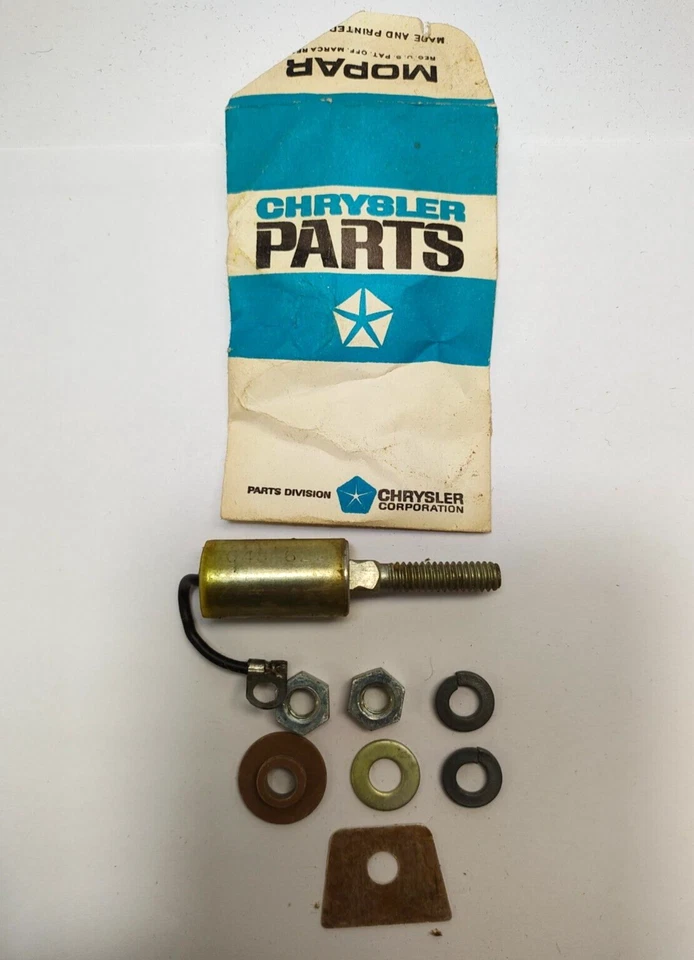 1960-1971 Dodge Plymouth Chrysler Alternator Capacitor & Insulator NOS 2421137 - Image 3 of 4