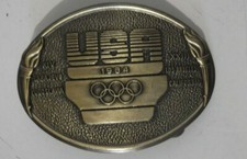 Vintage 1984 USA Olympic Belt Buckle United States Olympic Committee EUC