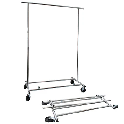 GERSO Klappbarer & stabiler Kleiderständer auf Rollen 130 cm breit