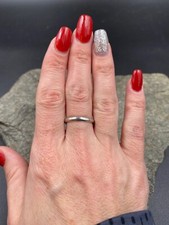 Stunning Vtg 925 Sterling Silver Classic Wedding Band Ring 436