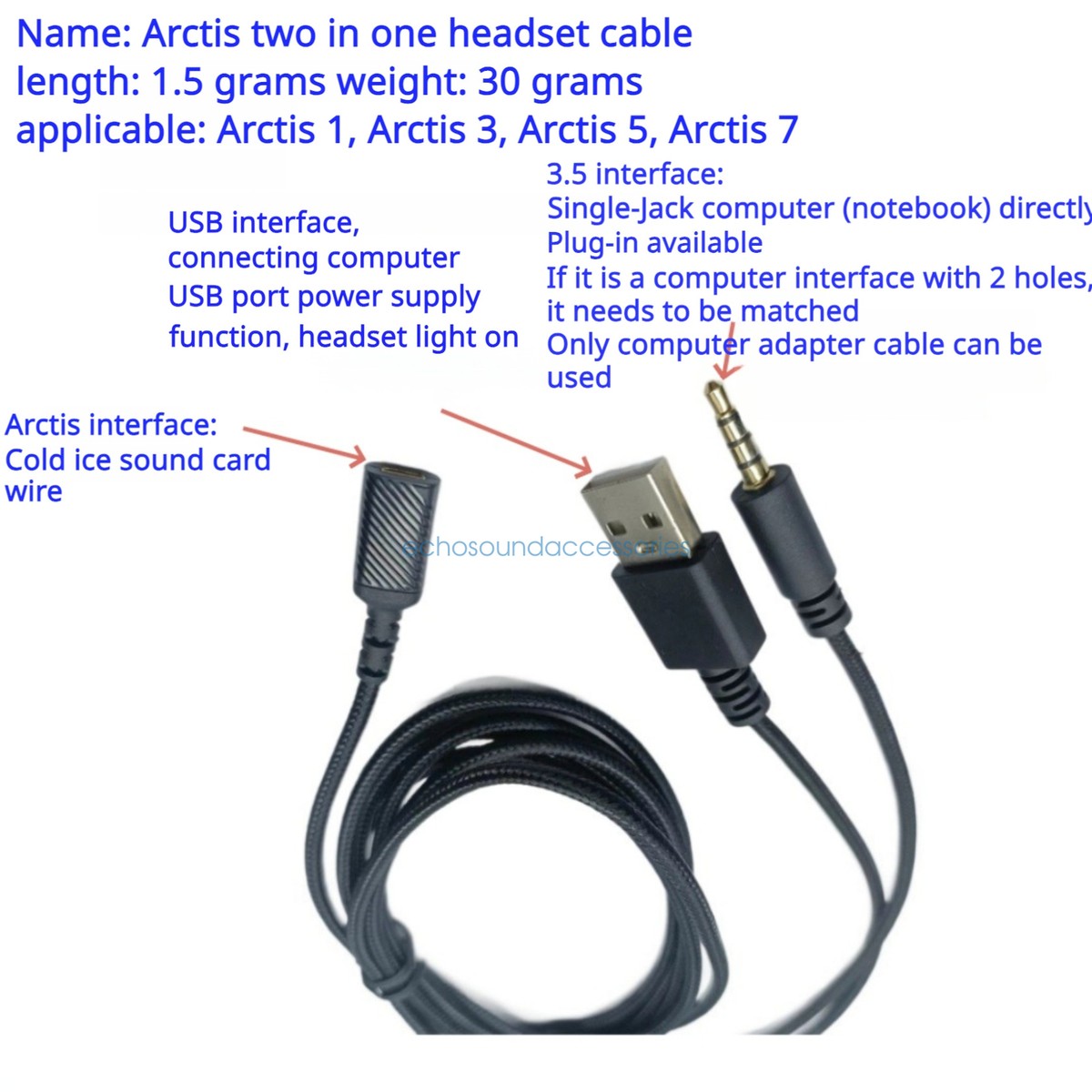 Usb Cable Steelseries Arctis Wire Audio Cable For SteelSeries