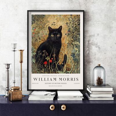 William Morris Druck, William Morris Ausstellung Poster Katze (93c)