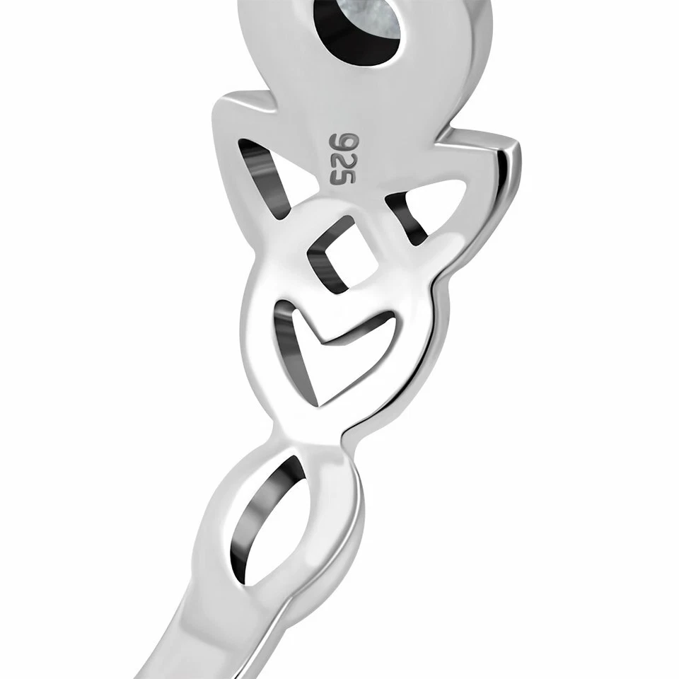 Anillo Trinidad Celta Plata de Ley 925 con Piedra Lunar Arco Iris Foto 3 de 3