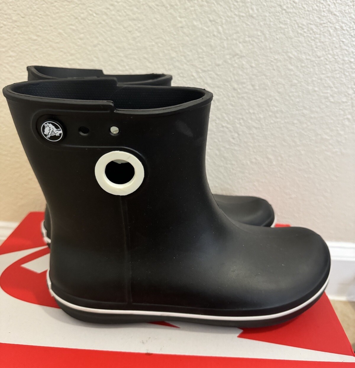 CROCS Jaunt Shorty Blue Rain Boots 15769 Pull On Lightweight Womens* Size 7