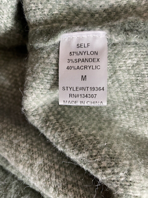 アート Anna Grace Women's Green Cream Pom Pom High Neck Sweater Size