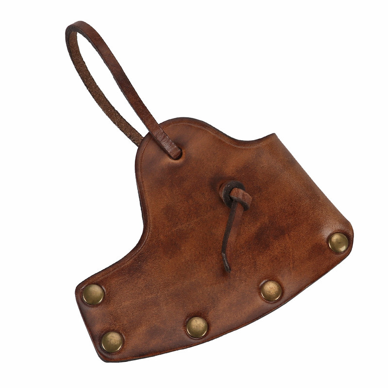 Protège-lame Et Manche De Hache TOURBON - Cuir Marron Réglable - Lot De 2