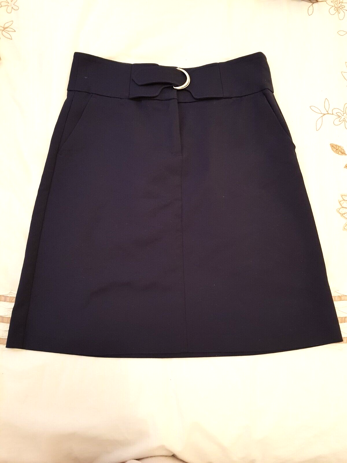 M&S Navy A-Line Skirt Size 10 Classic Fit Stylish Wardrobe Essential