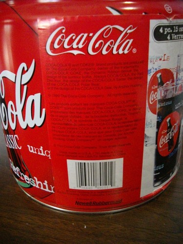 Coca Cola 1999 Coke Round Bank Tin And 4 Pc 15Oz Glass Set - Picture 6 of 7