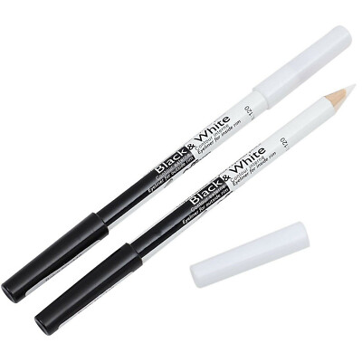 SAFRAN SCHWARZ-WEISS DUAL EYELINER STIFT Safran 2 in 1 Kohl Soft Kajal NEU