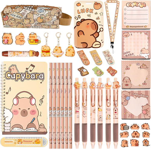 Stationery Set,Cute Capybara School Supplies,Kawaii Stationery Birthday Gifts - Picture 11 of 12