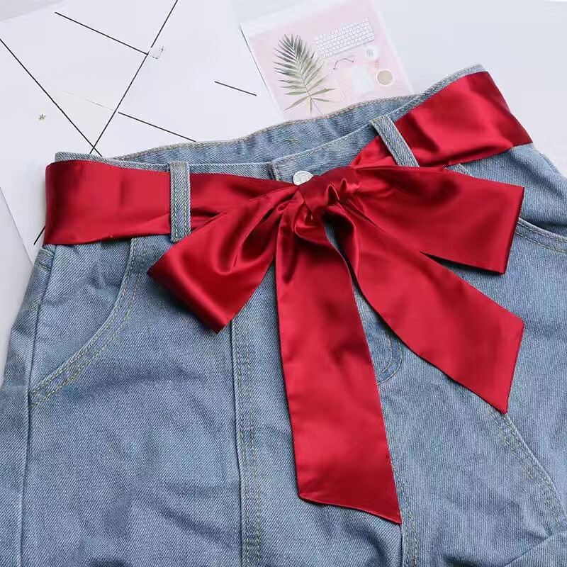 Women Satin Sash Waist Belt Ribbon Thin Long for Bridal Wedding Dress Waist  Belt