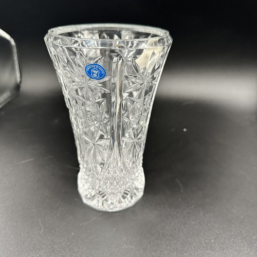 Böhmische tschechische 24 / Kristall handgeschnittene Vase - Bild 9 von 11
