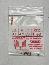 Brass Clock Bushings - KWM Friction Bushings L63 - NOS - 20 count  (CM1)